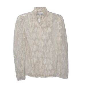 🆕 HELENE SIDEL Lace Floral Vintage Top Size 6